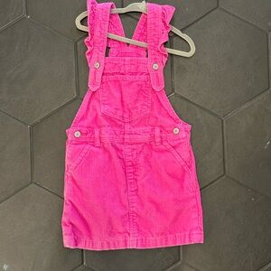 Pink Corduroy Kids Overall Dress Jumper